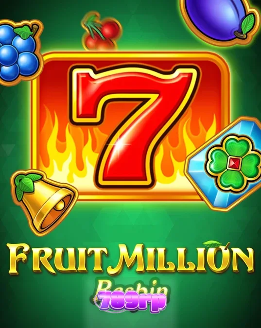 Tampilan visual slot Fruit Million Respin dengan simbol buah klasik dan latar belakang hijau modern.